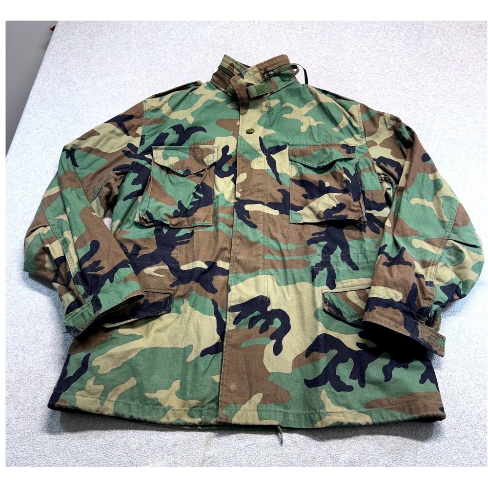 USGI M65 Field Jacket Medium Regular Woodland Camo 2005 Golden Mfg w/Liner Army